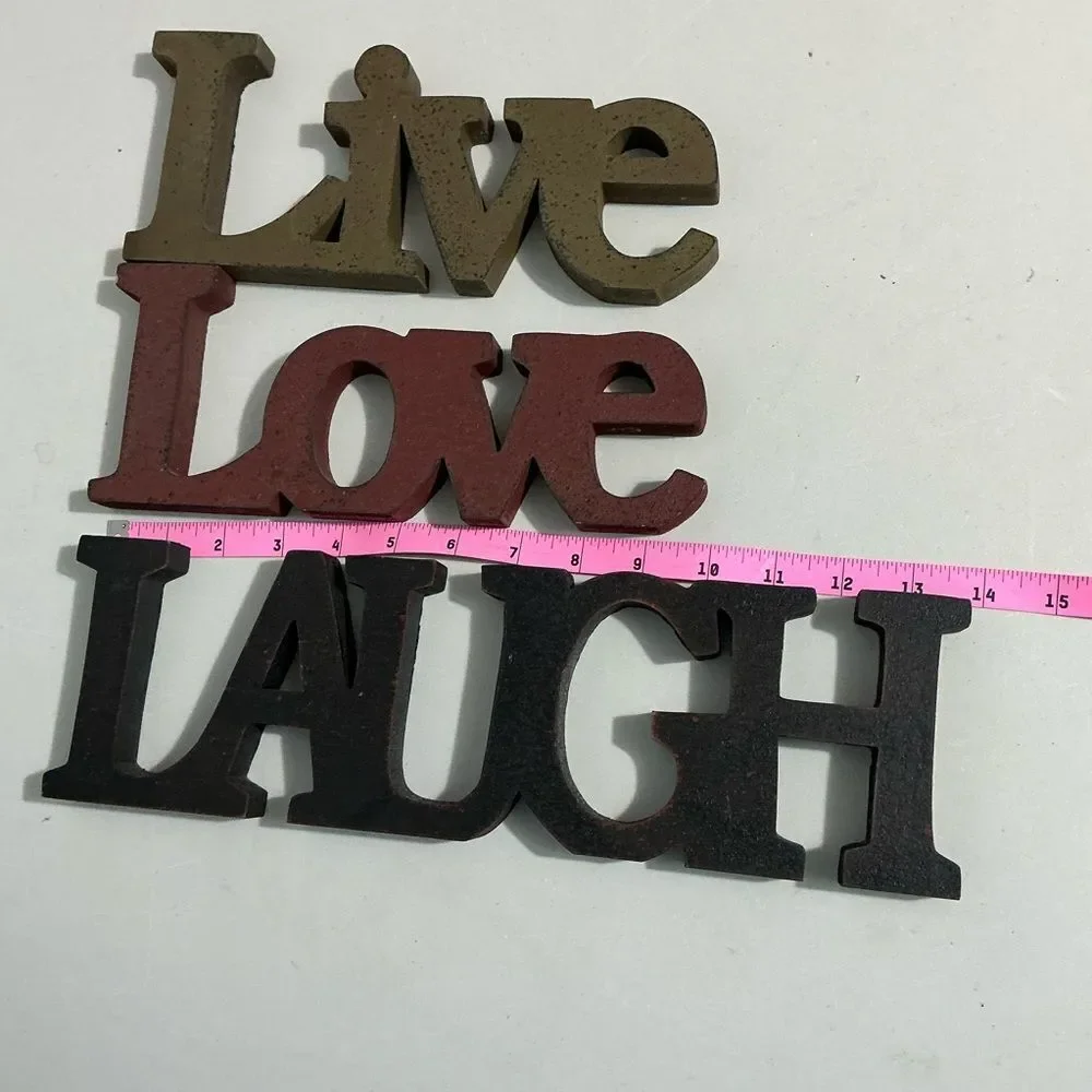 Live Love Laugh Wall Decor Set - Brown, Red, Black